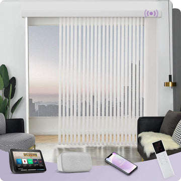 Graywind Electric Vertical Blinds | Light Filtering Waffle Series